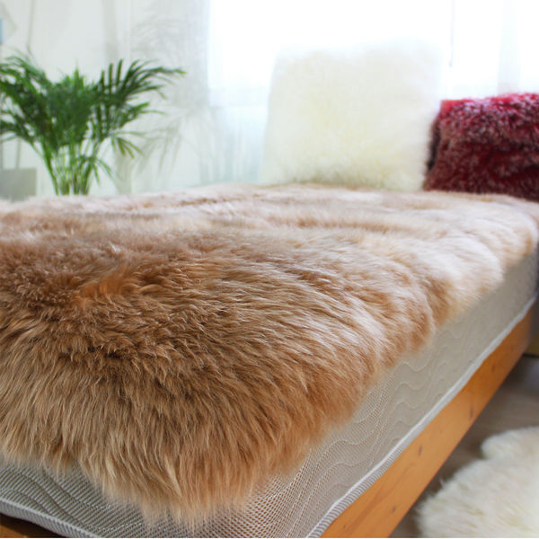 ムートンシーツ Latte 100×200 ブラウン（直送品） - アスクル