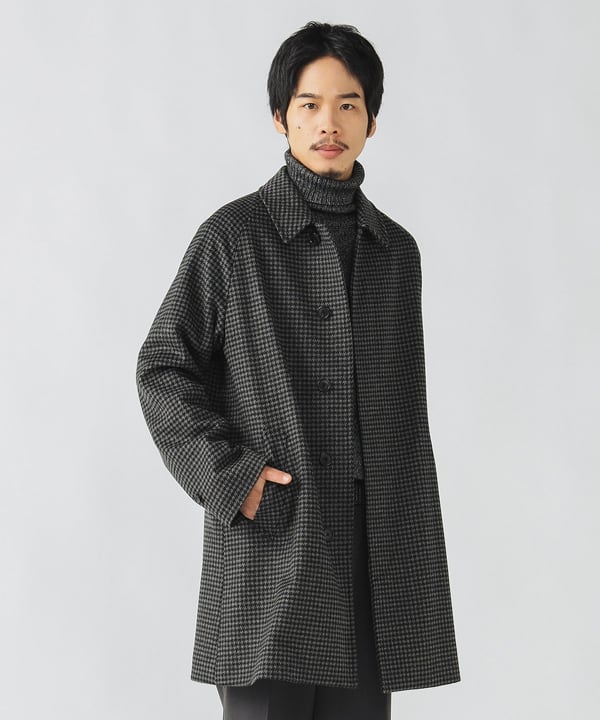 BEAMS HEART（ビームス ハート）140Sウール チェック柄 ステンカラー