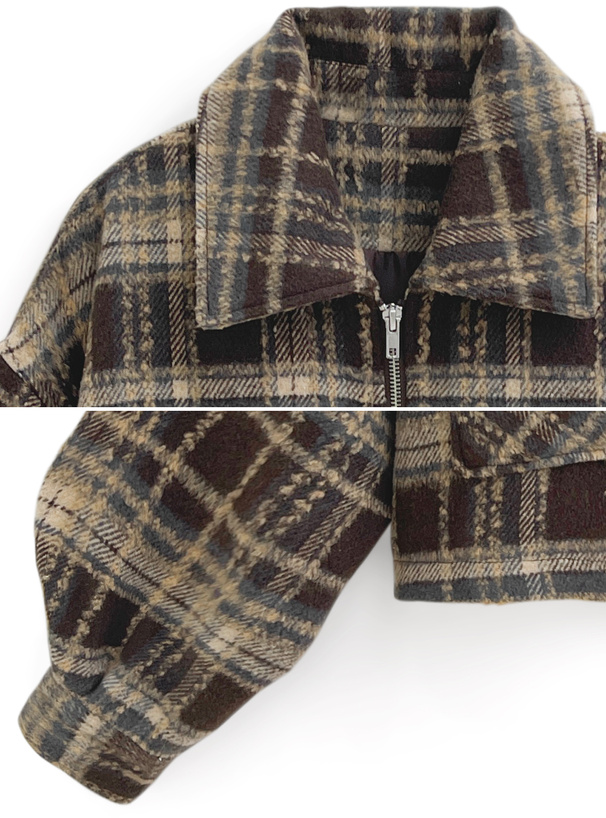 ダブルジップチェック柄ジャケット[cc93] | レディースファッション