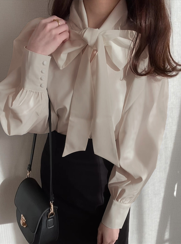 ロングカフスリボンタイブラウス[k8568v] | レディースファッション