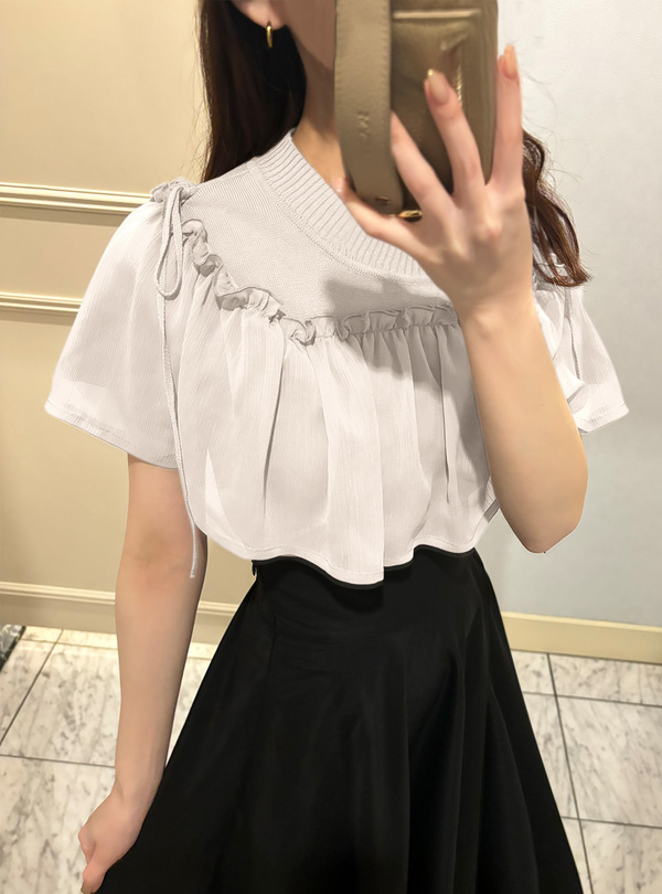 袖2Wayショルダーオープンニットブラウス[mb1573] | レディース