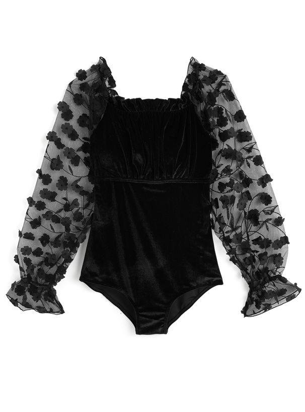 シアーフラワースリーブワンピース水着[se440] | レディース