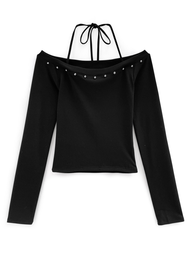 ホルターネックスタッズオフショルダートップス[pm615] | レディース