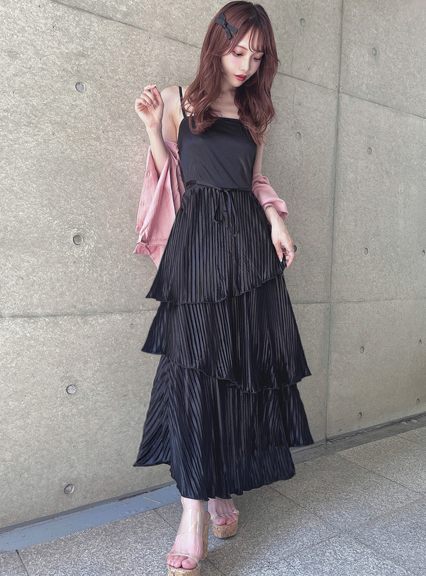 美品/XS】モンクレール フリル ニット ワンピース リボンベルト 黒 美