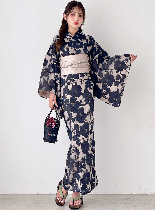 3点セット2Wayオーガンジー花柄セパレート浴衣[tu1086] | レディース