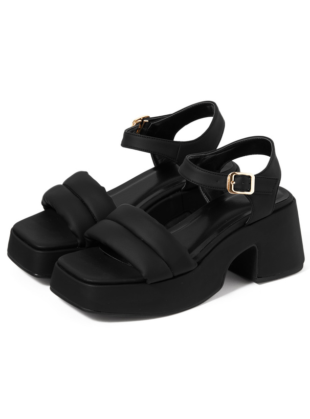 スクエアトゥパットレザーサンダル[zr1036] | レディースファッション