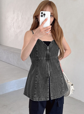 フロントジップデニムキャミソール[gn127] | レディースファッション