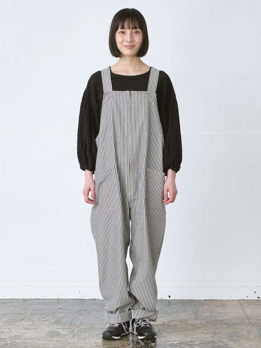 フロントジップサロペット ロンドンストライプ | サロペット | 【公式