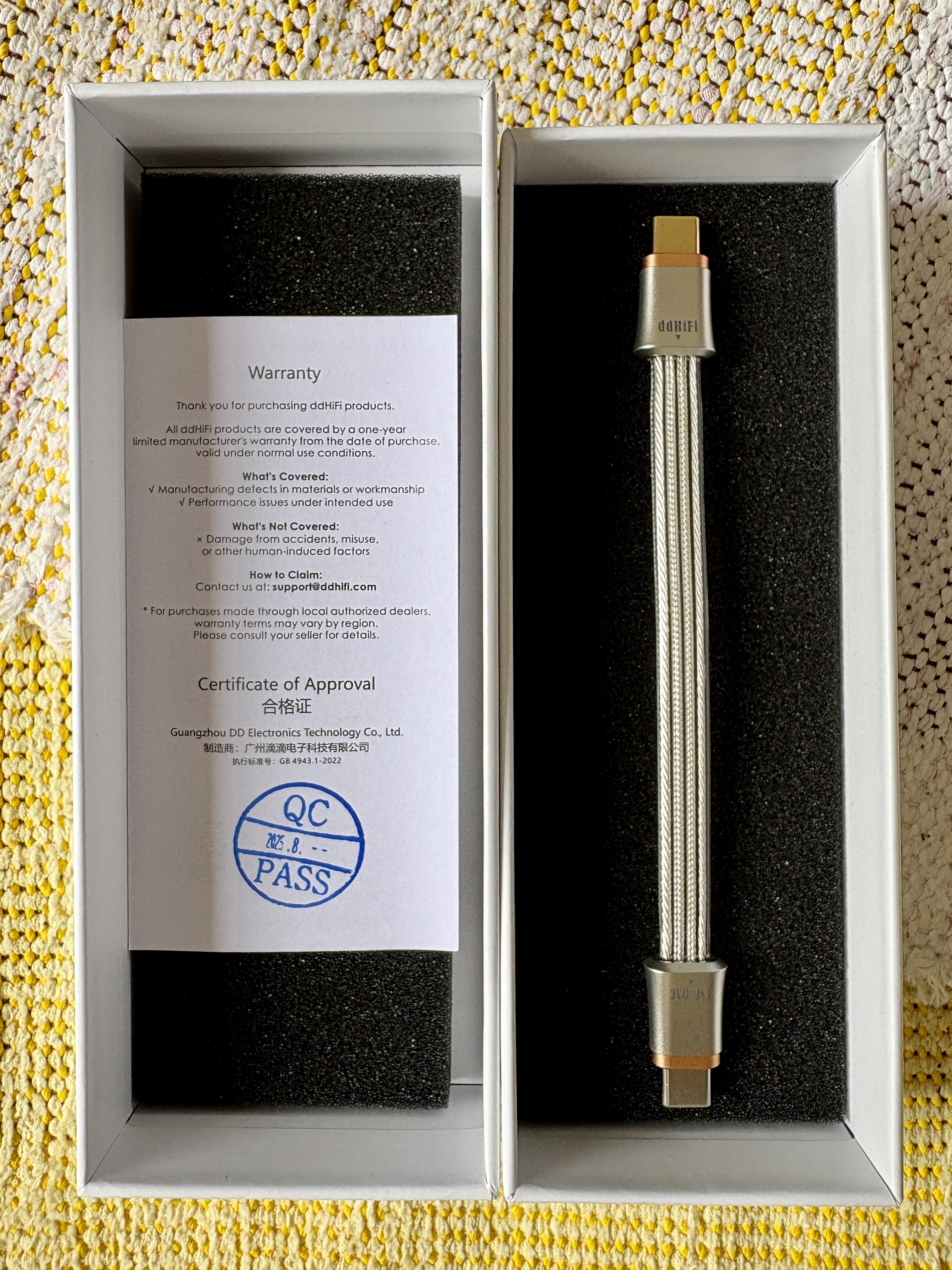 ddHiFi TC19CC (Comet) Flagship Pure Silver USB-C to USB-C OTG