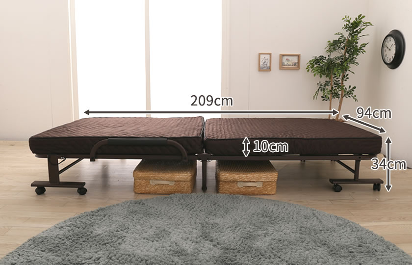 ポイント10倍】折りたたみベッド シングル 完成品 組立不要 キャスター