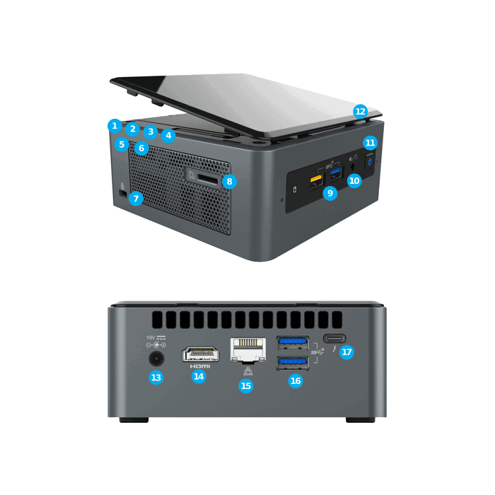 Intel NUC8i5BEH Core i5 Linux Mini-Pc | Laptopwithlinux.com