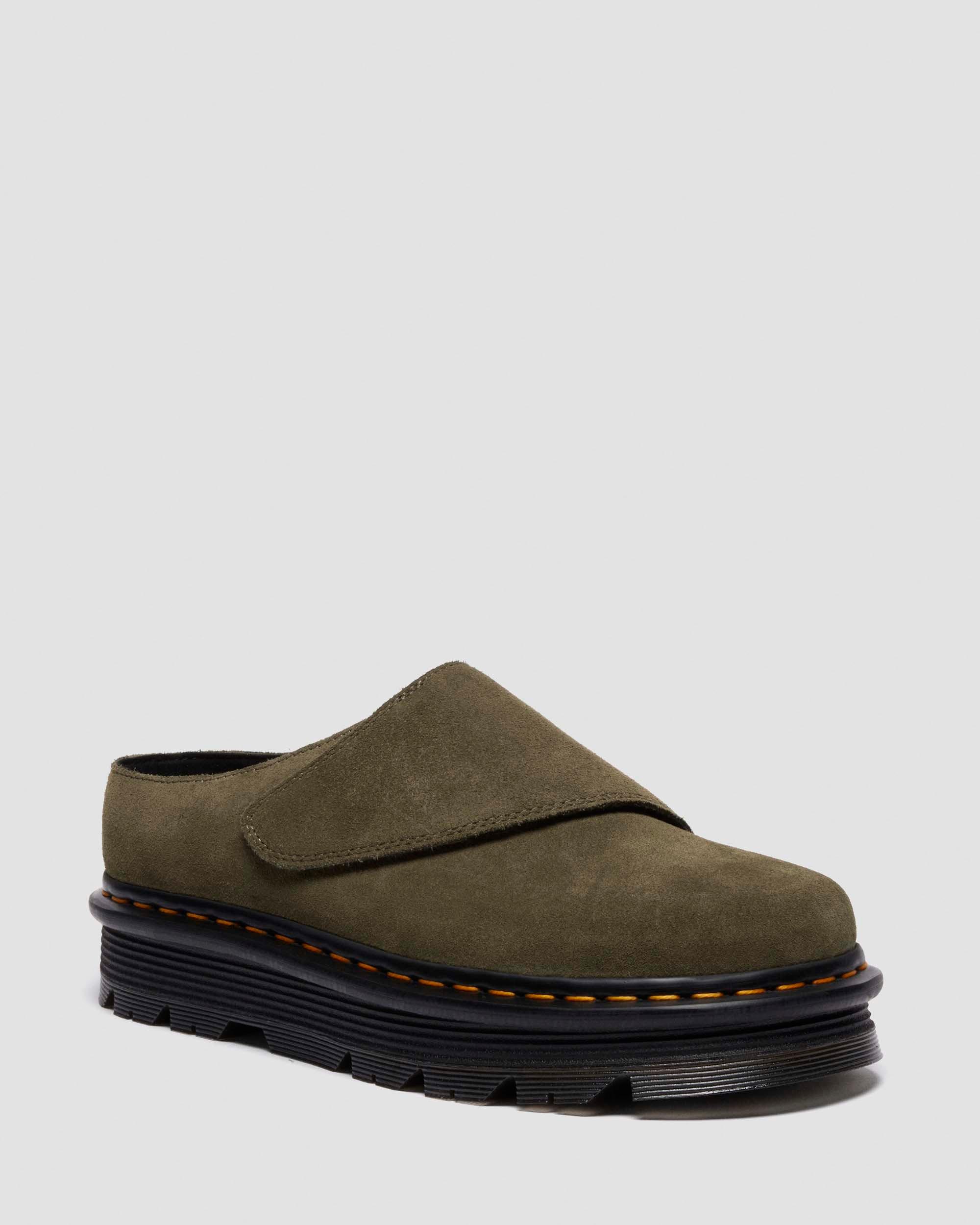Zebzag Anywair Suede Mules in Olive | Dr. Martens