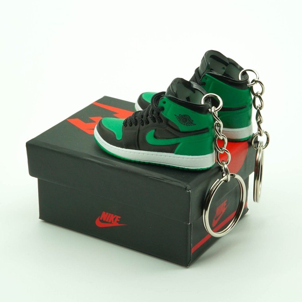 AJ1 “Pine Green” Mini Sneaker Keychain (Pair + Box) | SneakerGear