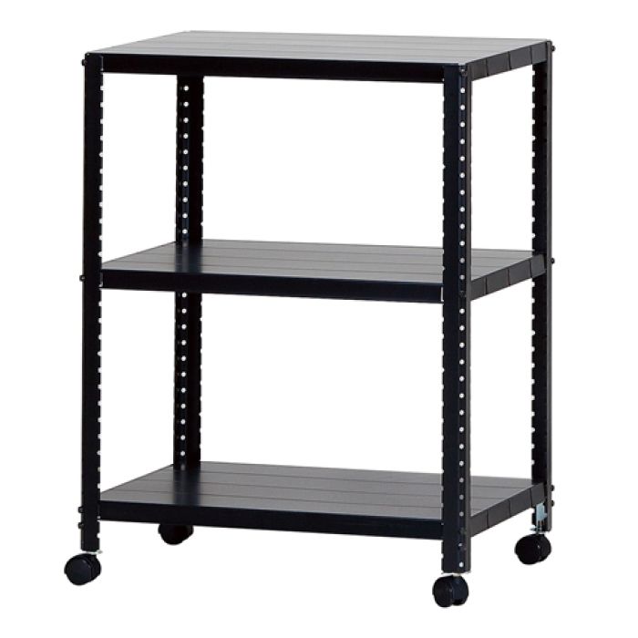 ダイソー スチール棚3段 CLE6276-3黒の通販｜スチール棚｜家具