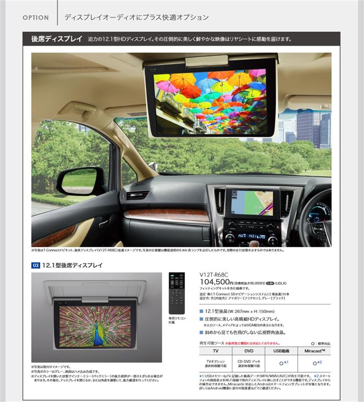 後席用 純正フリップダウンモニター V12T-R68C 取付、そして中断編