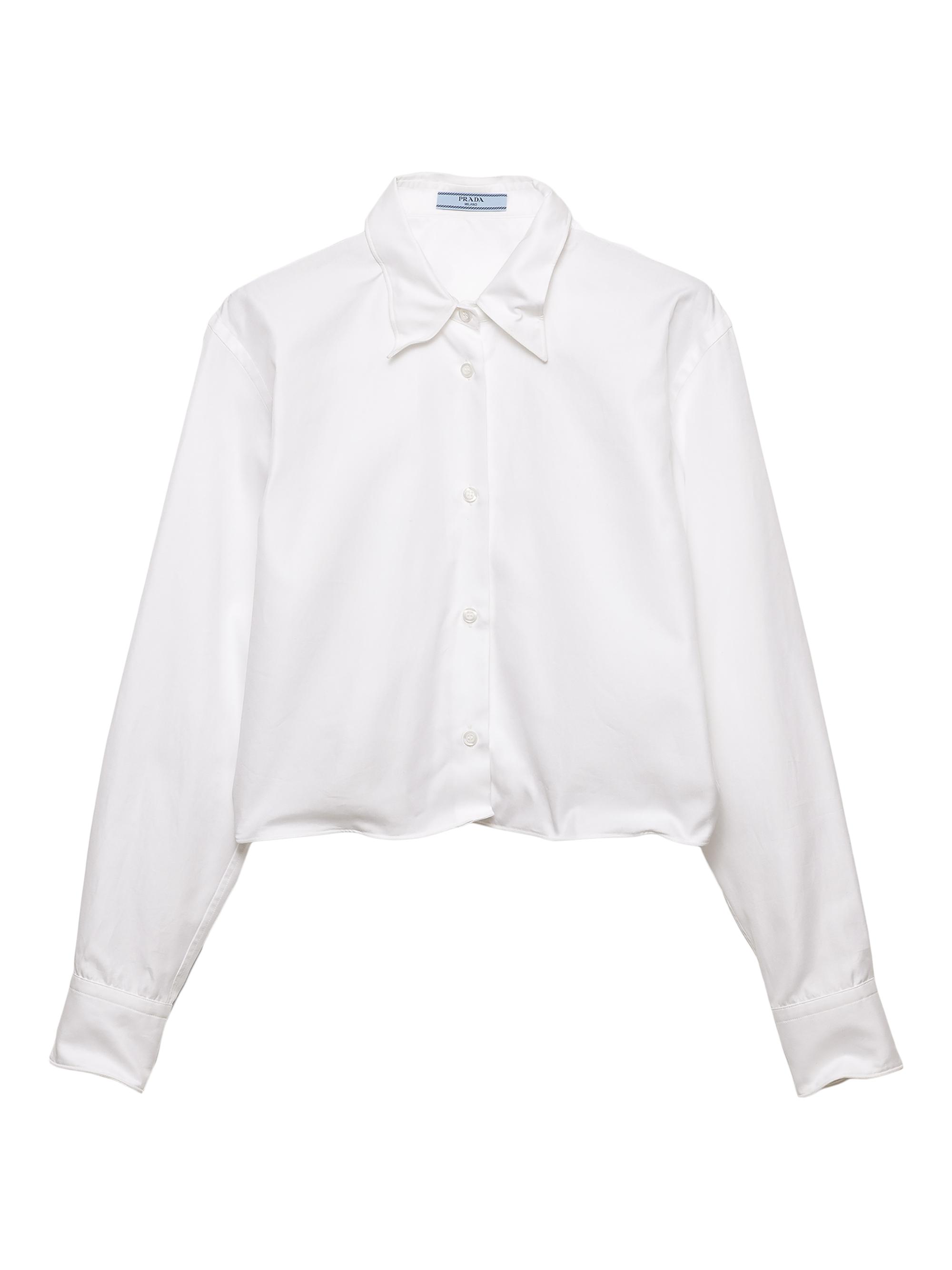 Prada Embroidered Lace And Poplin Shirt | Saks Fifth Avenue