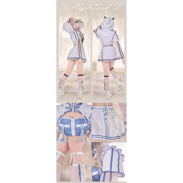 天使界隈 ゲーミングデビルガール《ハロウィンコスプレ6点セット