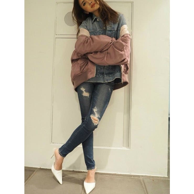 BOTH RIPPED スキニーデニムパンツ[品番：MKSW0012561]｜GYDA