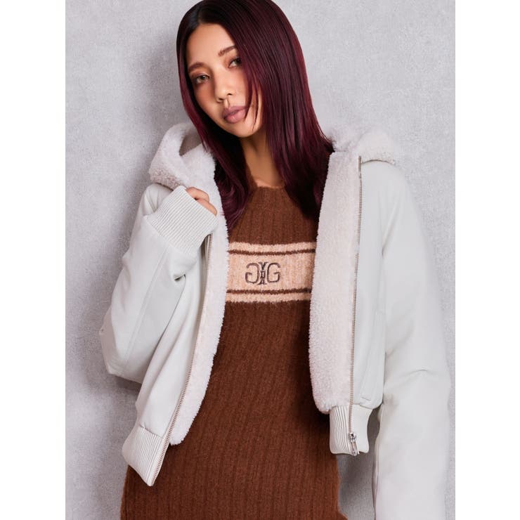 Hoodie Fake Leatherコート[品番：MKSW0067567]｜GYDA（ジェイダ）の