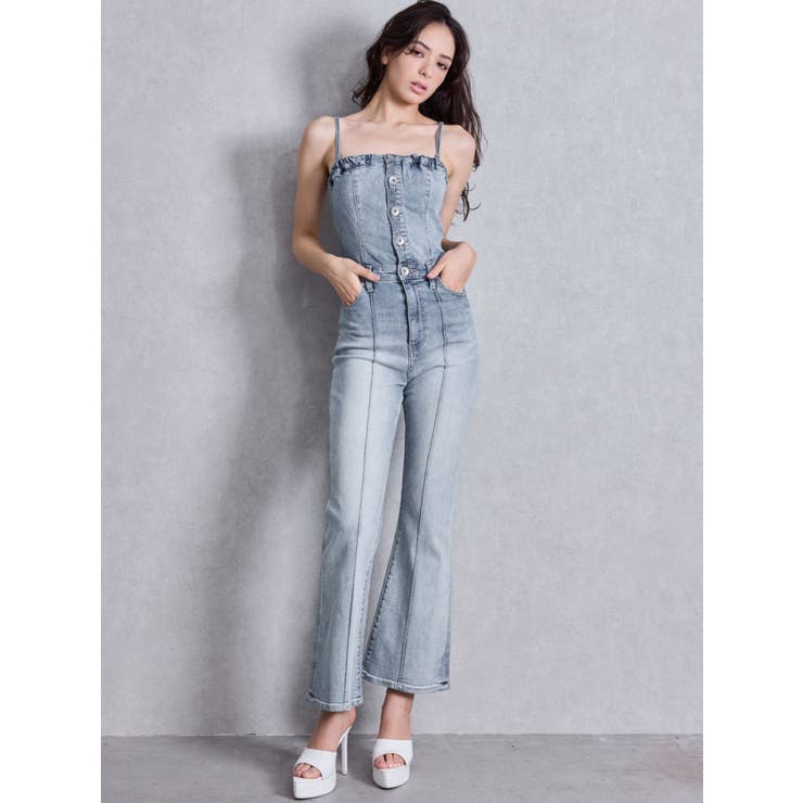 BACKリボンデニムロンパース[品番：MKSW0062453]｜GYDA（ジェイダ）の