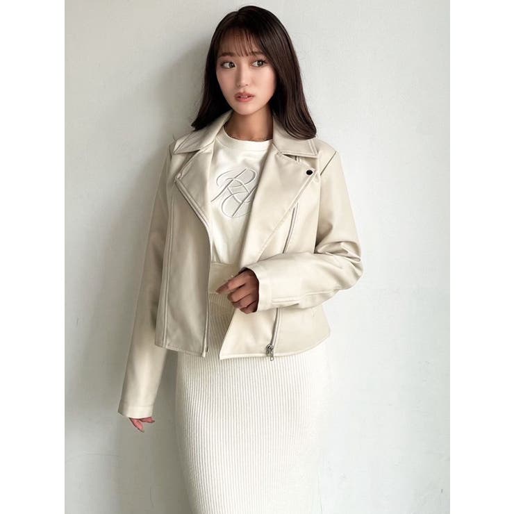 匿名配送】新品未着用 ダブルライダースジャケット ベージュ