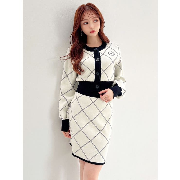 バイカラーミニニットスカート【セットアップ着用可能】[品番