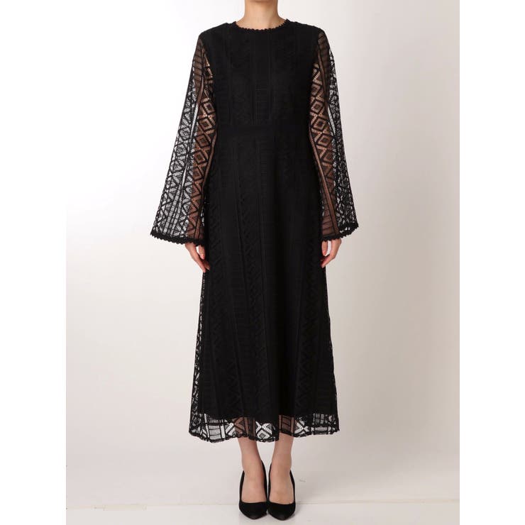 カラーレースフレアスリーブワンピース[品番：MKSW0022955]｜Ungrid