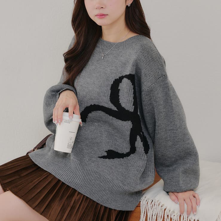 MARCHES】リボン柄ニットプルオーバー[品番：OLOW0014991]｜RMAF NICE