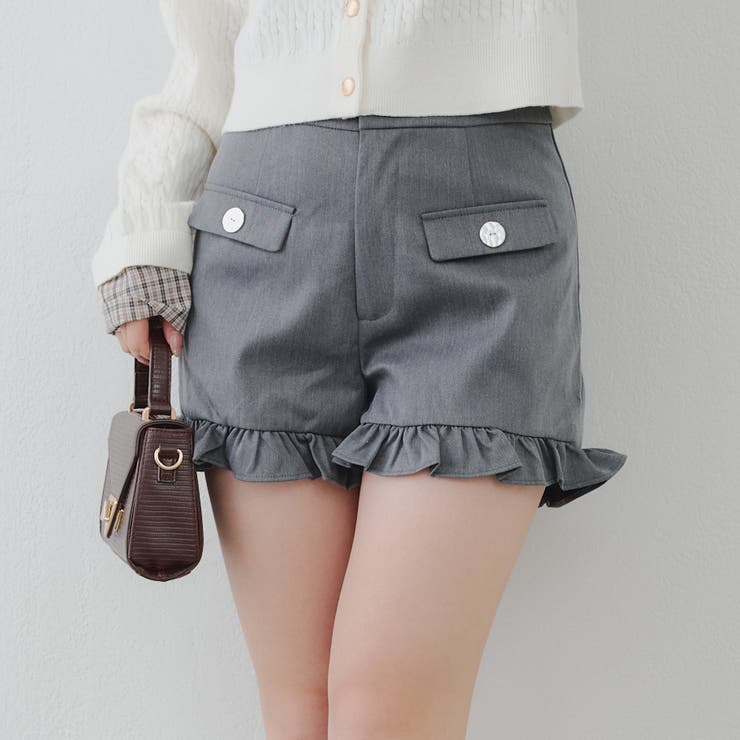 裾フリルショートパンツ[品番：OLOW0016889]｜RMAF NICE CLAUP / OLIVE