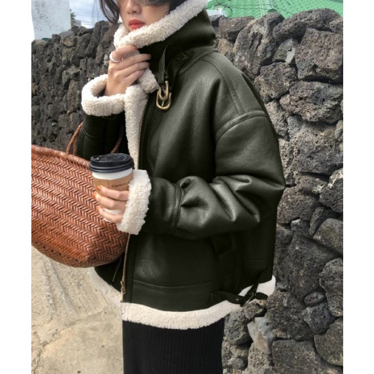 フェイクレザーボアブルゾン[品番：ABIW0000636]｜ABITOKYO （アビ