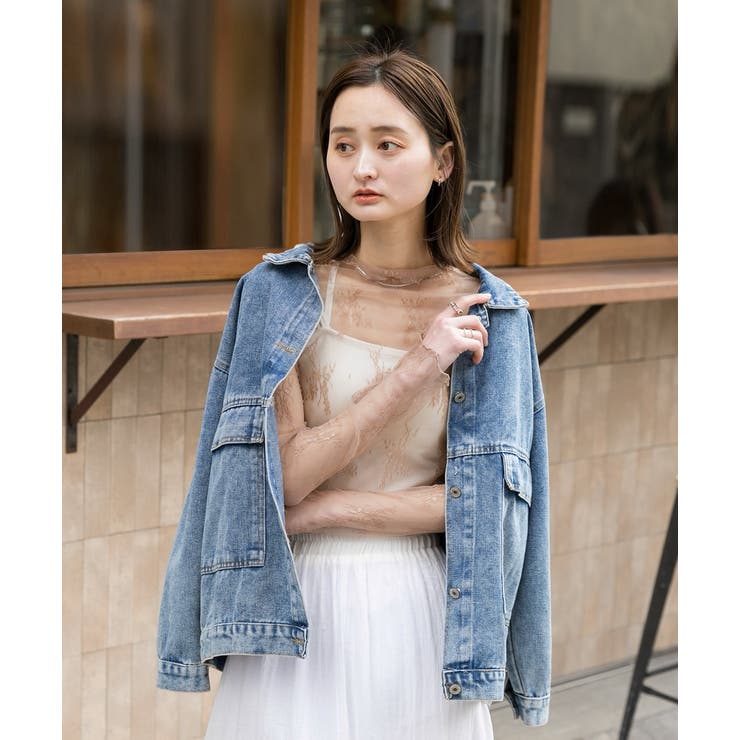 チュールレース ハイネックシアートップス[品番：ADEW0004375]｜ad