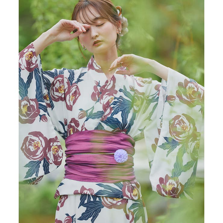 3点セット 2WAY花柄浴衣セットアップ[品番：ADEW0004454]｜ad thie