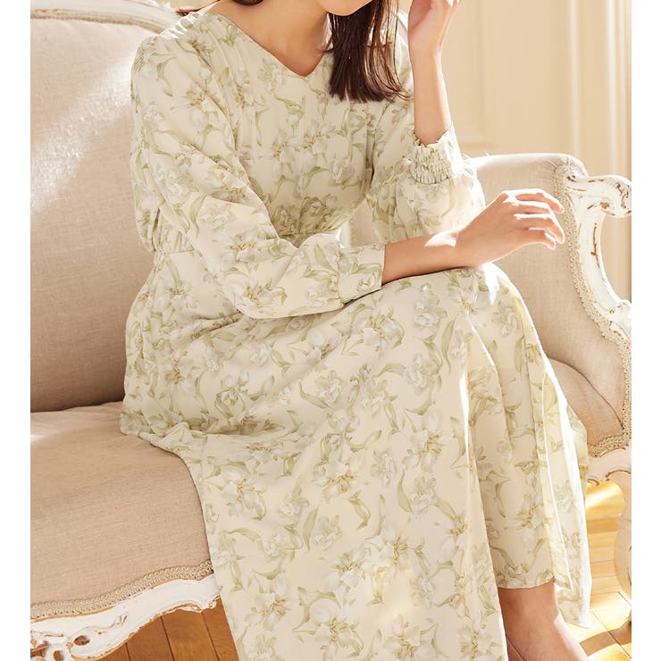 ふんわり裏起毛花柄ワンピース[品番：ATTW0007316]｜alotta（アロッタ