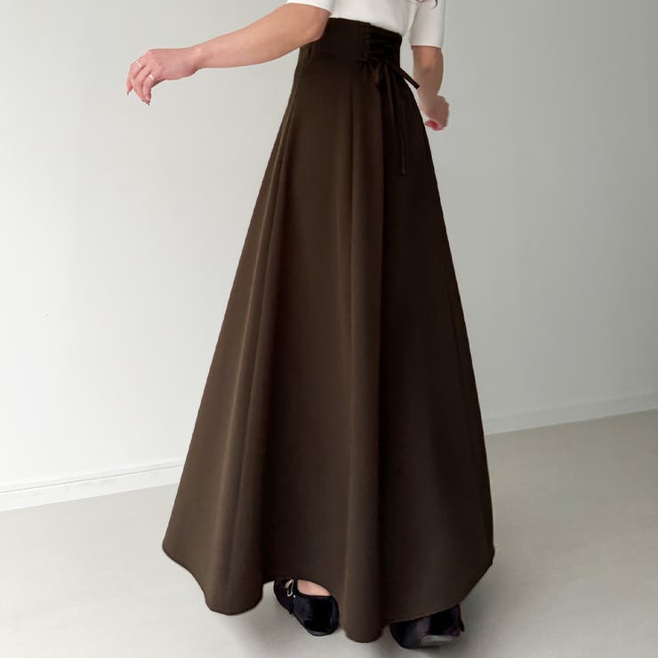 選べる】ハイウエストレースアップスカート（マーメイド／Iライン