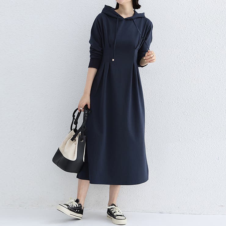 ワンピース ウエストタックパーカーワンピ[品番：AGCW0005029