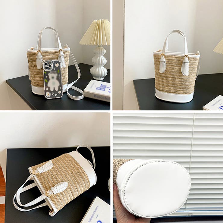 ストローショルダーバッグ かごバッグ 夏[品番：AGCW0004082