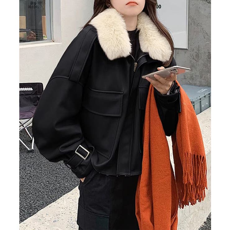 ファーライダースジャケットフェイクレザー[品番：AGCW0006149