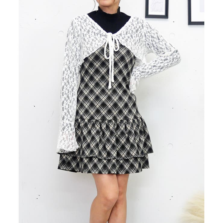 チェックワンピースボレロセット[品番：TRNW0002151]｜FUN（ファン）の