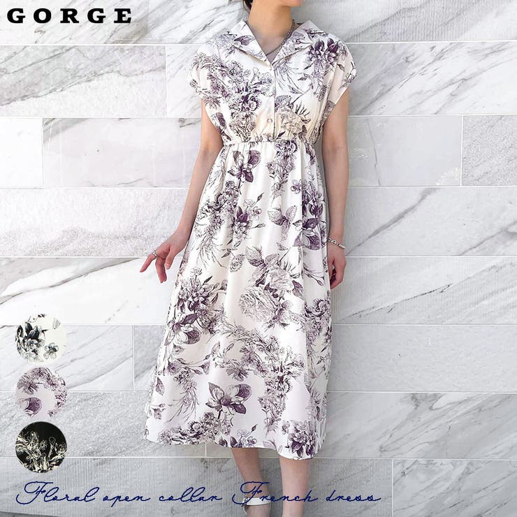 花柄開襟フレンチワンピース[品番：GORW0007950]｜GORGE （ゴージ）の