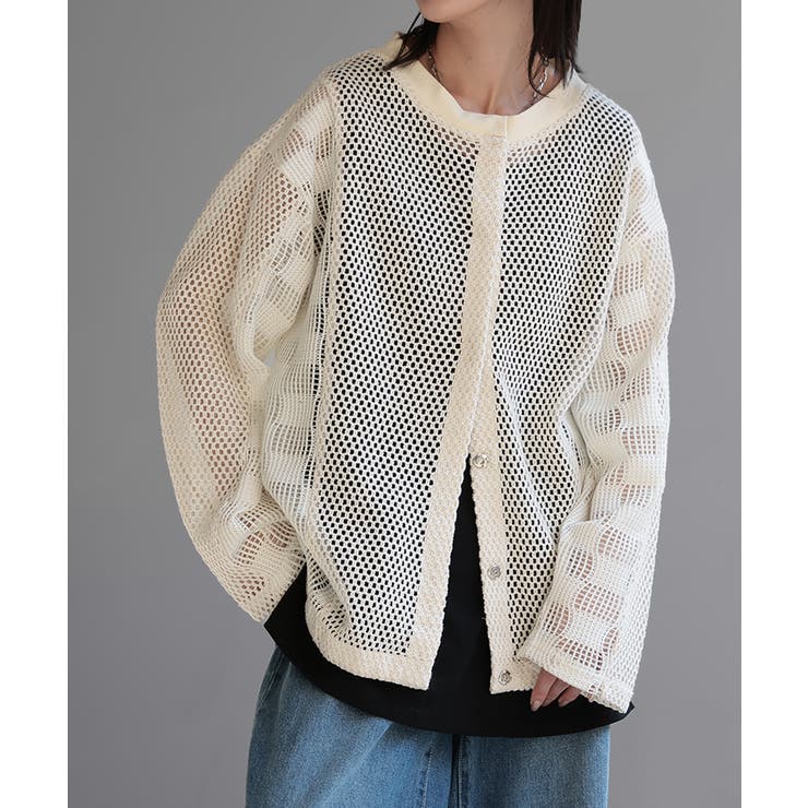 カーディガン メッシュ サマーニット[品番：HHHW0004333]｜HUG.U