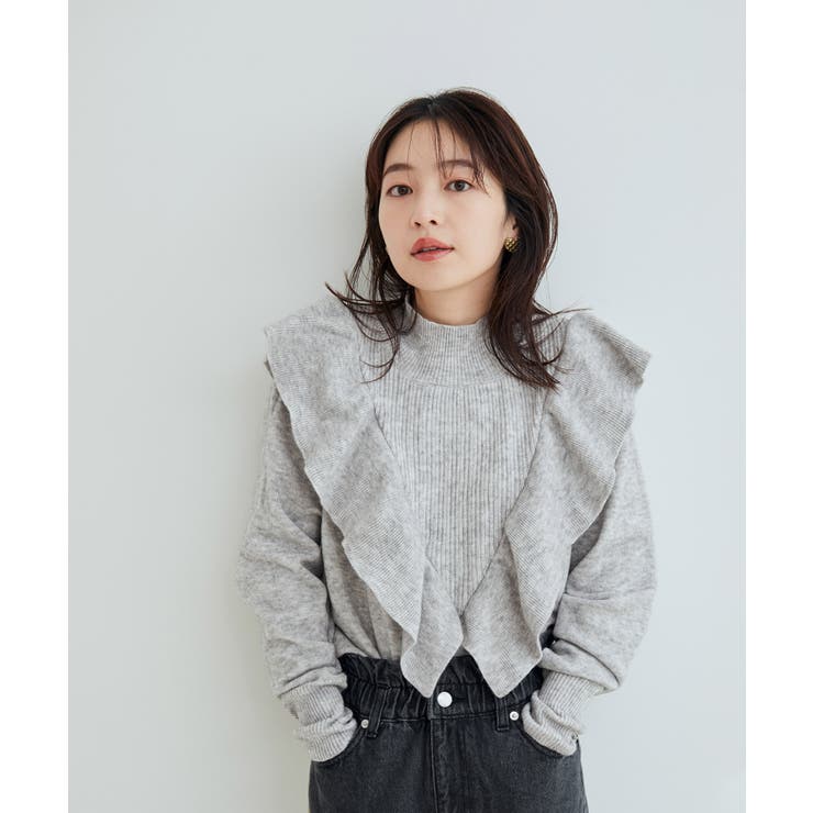 WEB限定】魅せるフリルニットプルオーバー[品番：VISW0025647]｜VIS