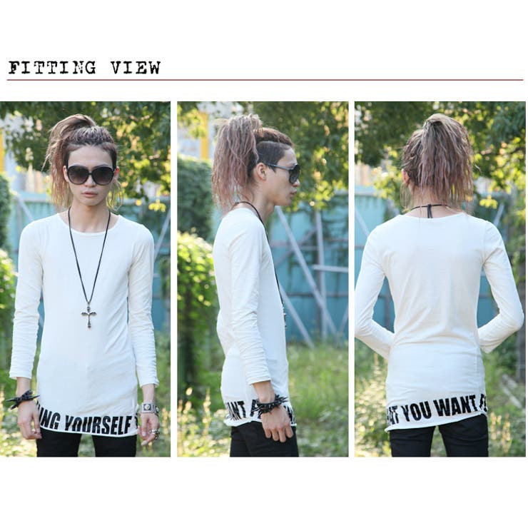 ◇SEANA(シーナ) コットンロングレングスアシメロゴプリントロンT