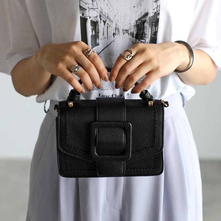 ☆雑誌anan掲載商品 ベルトデザインスクエアショルダーバッグ 12-1091