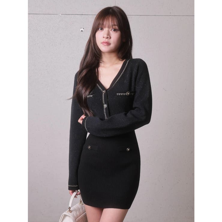 チェーンステッチクラシカルワンピース[品番：LINW0002716