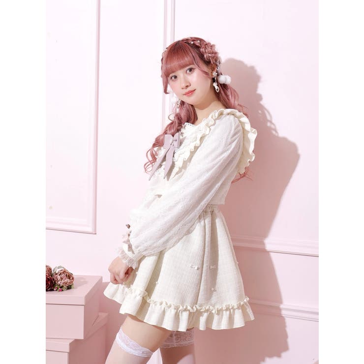 メニーリボンキラキラツイードワンピース[品番：PLMW0013490]｜NOEMIE