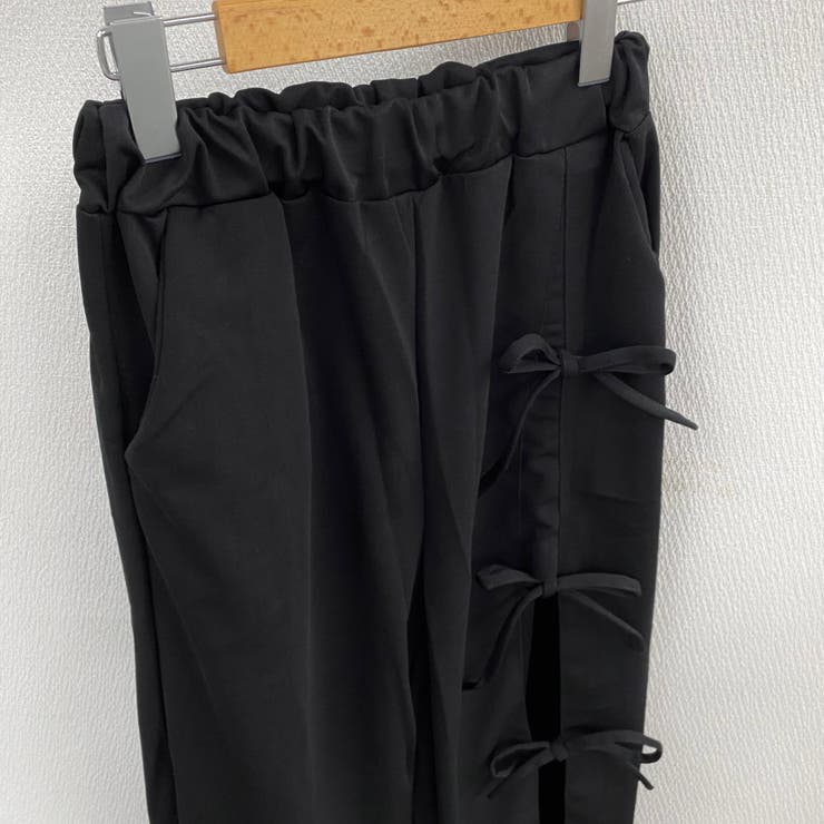 リボン開き見せハイウエストパンツ[品番：SHNW0010679]｜LADY LIKE