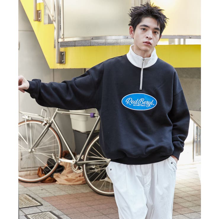 サークルロゴハーフジッププルオーバー[品番：WG010092552]｜WEGO【MEN