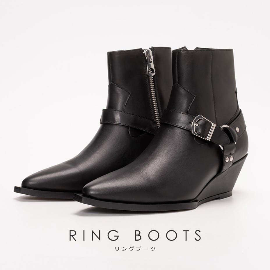 ウェッジソール レザー ウエスタンブーツ / ヒールブーツ[品番