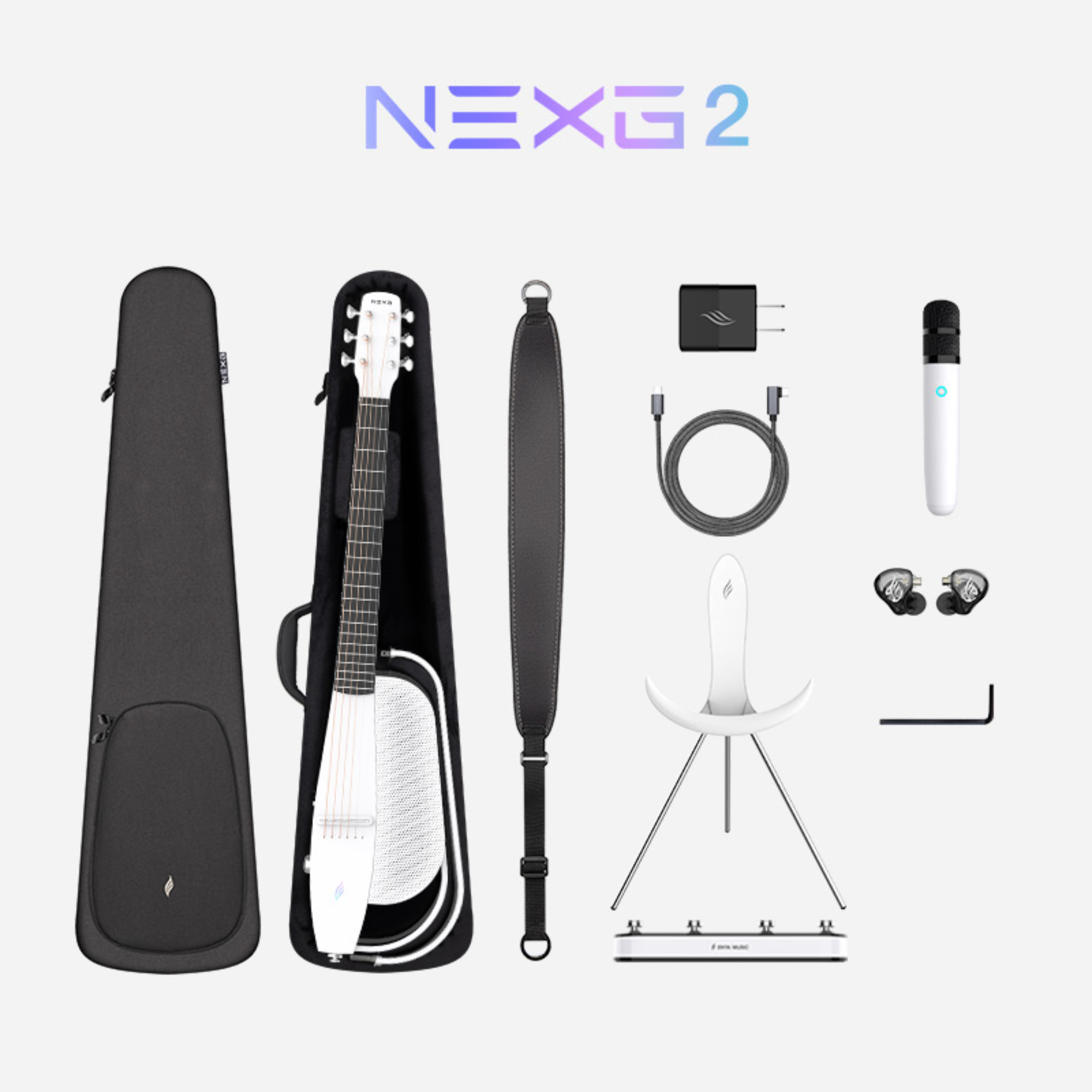 Enya NexG 2 Smart guitar White with many accessories and mic