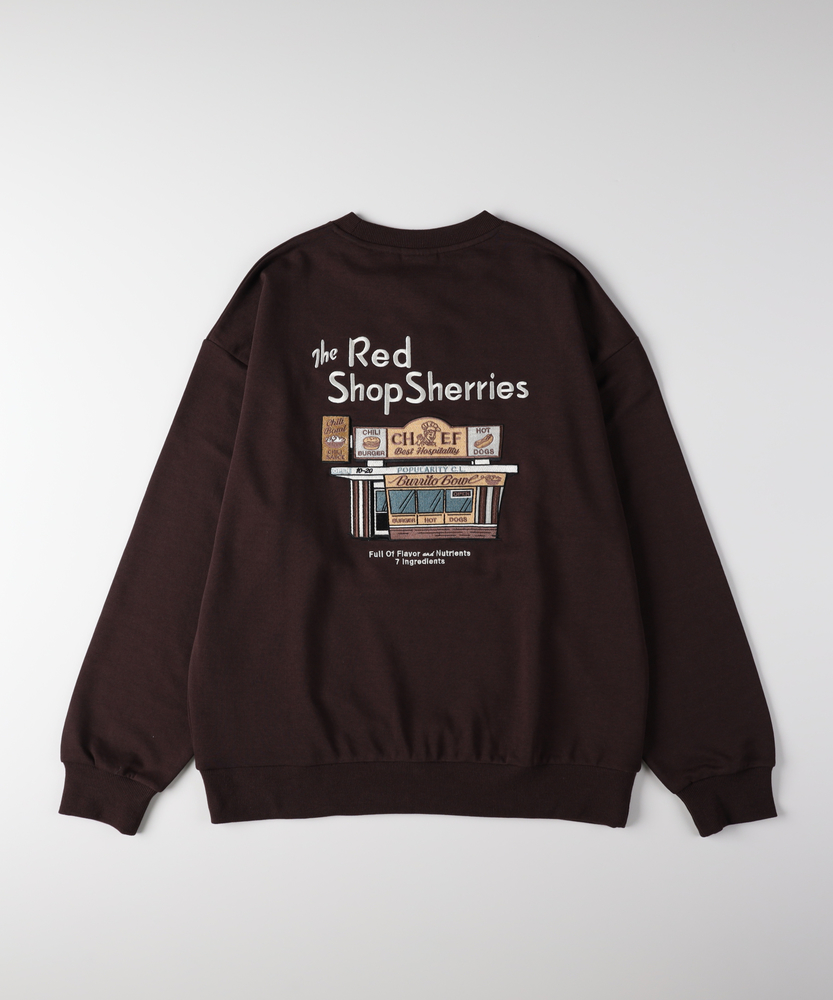 POWER TO THE PEOPLE】刺繍グラフィッククルーネックトレーナー(M